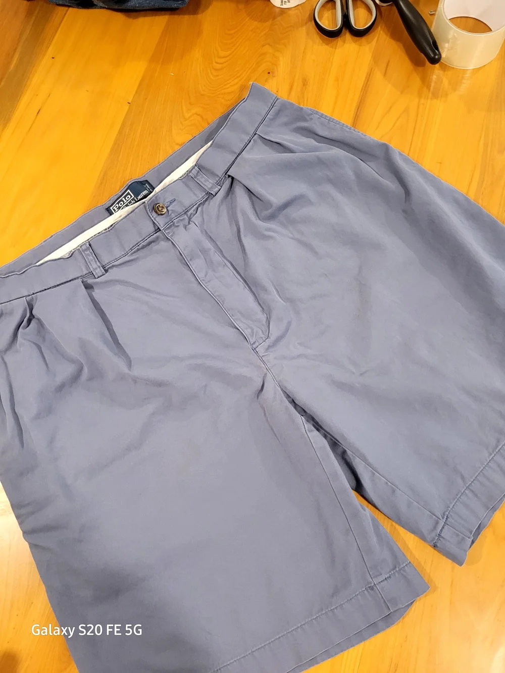 Polo by Ralph Lauren Men's Blue Pleated Cotton Shorts